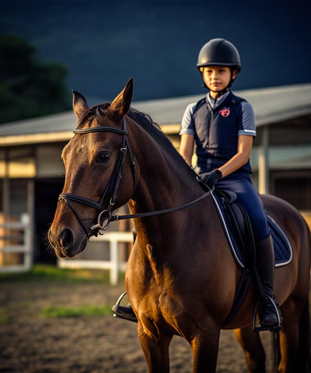 Caballo bien cuidado en las instalaciones del club ecuestre en Barrancabermeja con jinete en formación