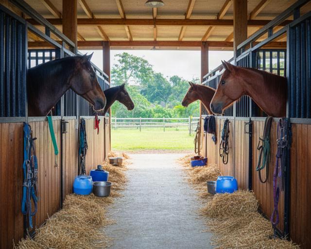 Establo limpio con caballos bien alimentados en pupilaje en el club ecuestre de Barrancabermeja